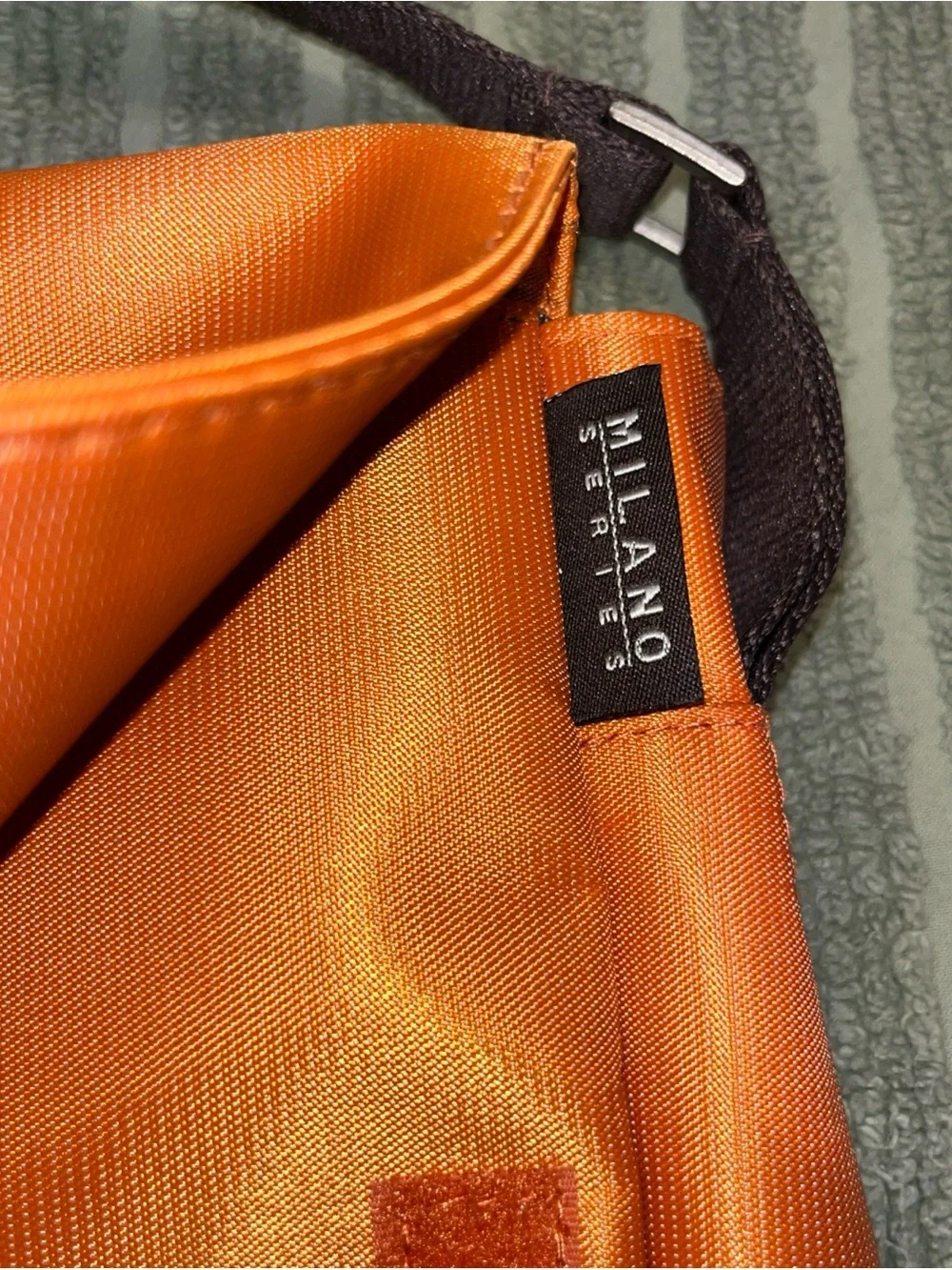 Milano Orange Messenger Crossbody Bag with Dark brown Strap